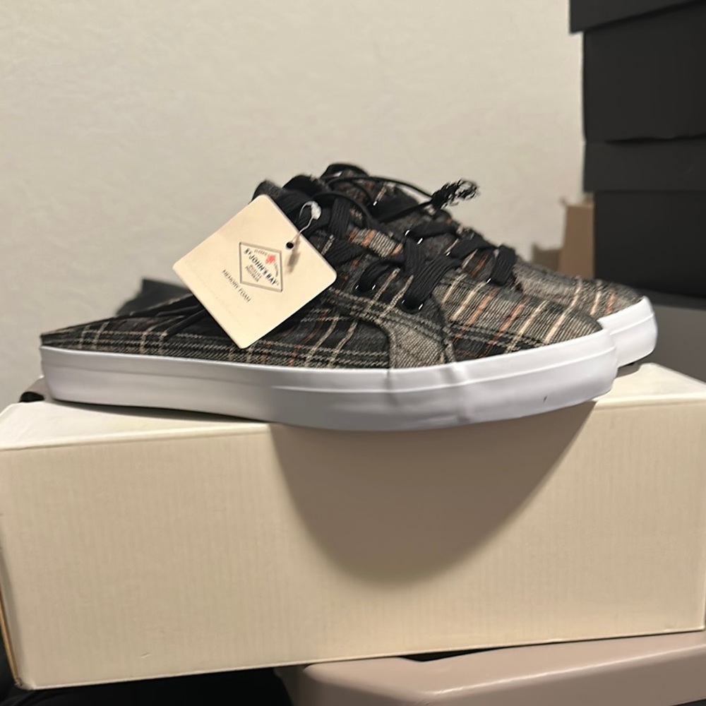 St. John's Bay Black and White Quilted Sneakers with Platform Sole